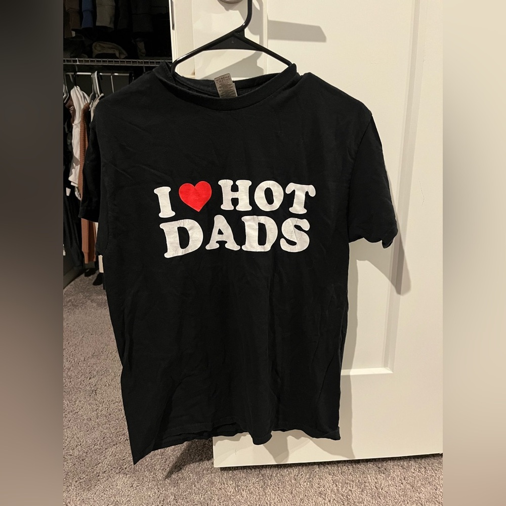 Gildan Black Tee with Red and White Print